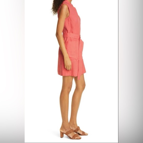 JUDITH & CHARLES  Flora Workwear Shirtdress  in Watermelon - Picture 4 of 11